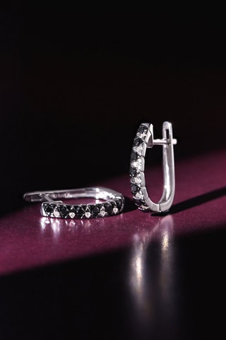 Pendientes Black and White - Oro blanco y diamantes