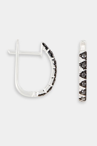 Pendientes Black and White - Oro blanco y diamantes