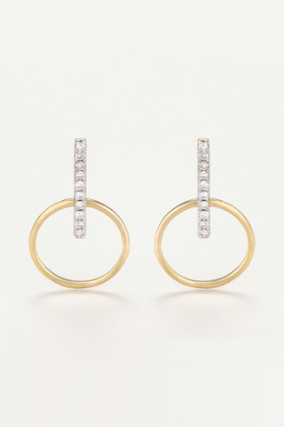 Pendientes Cerceaux suspendus - Oro amarillo y diamantes