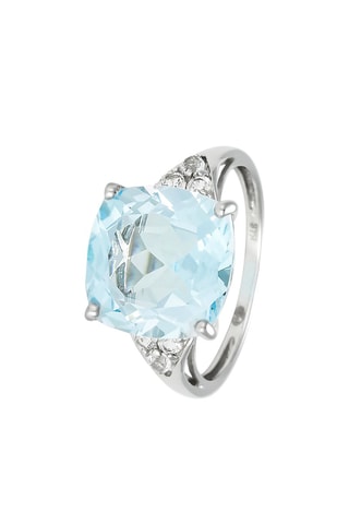 Anello Blue Light - Oro bianco, topazi e BT