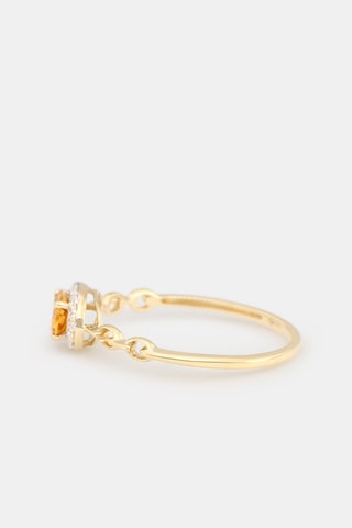 Anillo Mélusine - Oro amarillo, diamante y citrino