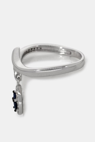 Anello regolabile Soélie - Oro bianco, diamanti e zaffiri