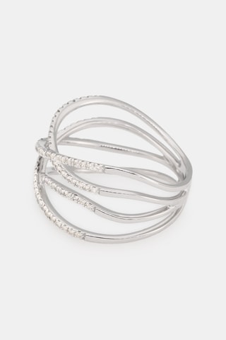 Anello Entrelacs Lumineux - Oro bianco e diamanti