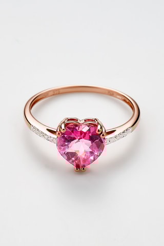 Anillo Saphya - Oro amarillo, diamantes y topacio