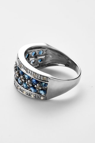 Anello Chemin des Saphirs - Oro bianco, diamanti e zaffiri - Diamanta