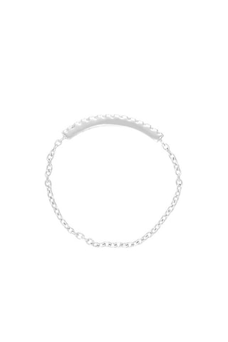 Anello Catena Barre Scintillante   -  Oro Bianco e Diamanti - Diamanta