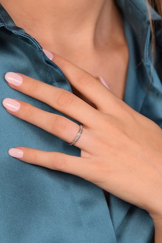 Anillo Alliance Road - Oro blanco y diamantes