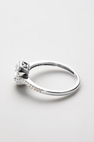 Anillo Solitaire Lumineux - Oro blanco y diamantes