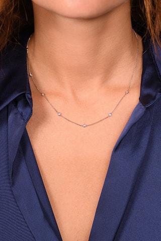 Collar Sunshine - Oro blanco y diamantes