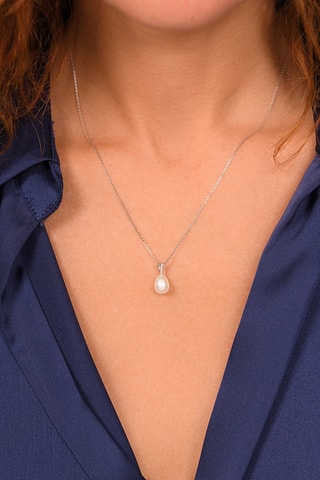 Colgante Luliwa - Oro blanco, diamantes y perla cultivada