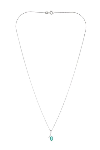 Colgante Belle émeraude - Oro blanco, diamantes y esmeralda