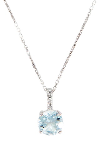 Colgante Blue Light - Oro blanco, diamantes y topacio