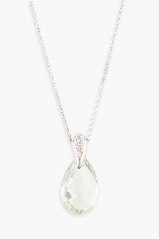 Colgante - Oro blanco, diamantes y amatista