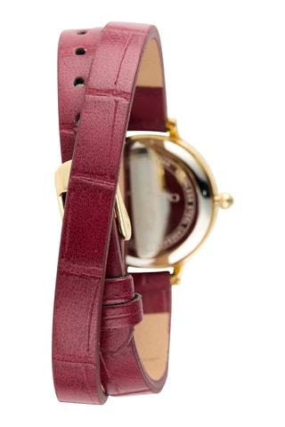 Orologio al quarzo in sintetico - Bordeaux e dorato