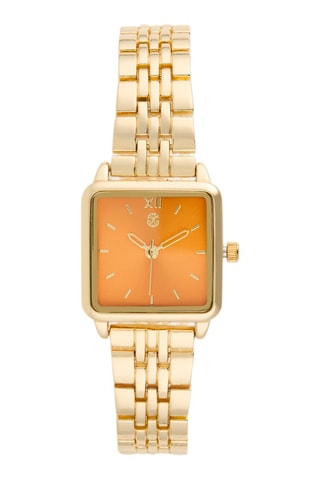 Orologio al quarzo in lega - Dorato e arancione