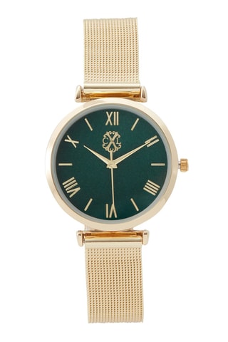 Orologio al quarzo in lega - Dorato e verde scuro