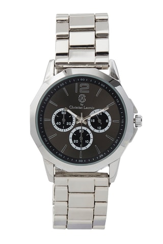 Orologio al quarzo in acciaio - Argentato e nero