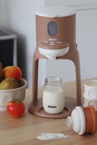 Préparateur de biberon en acier inoxydable et silicone