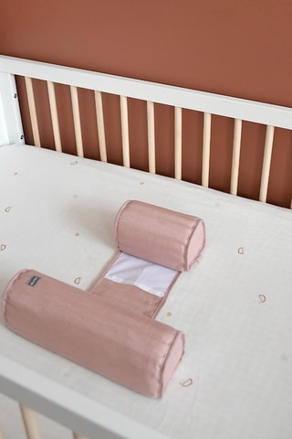 Almofada de apoio em linho - Desde o nascimento - Rosa