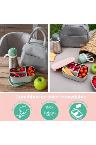 Boîte à lunch en acier inoxydable sans BPA et silicone