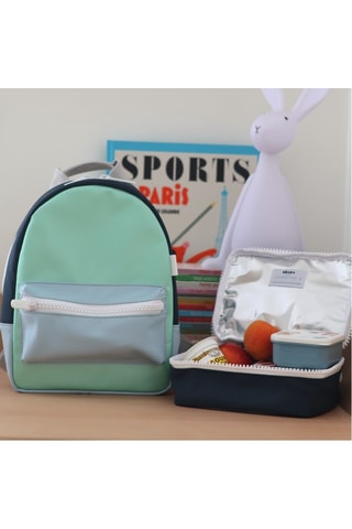 Sac à lunch isotherme - Vert d’eau et bleu marine 