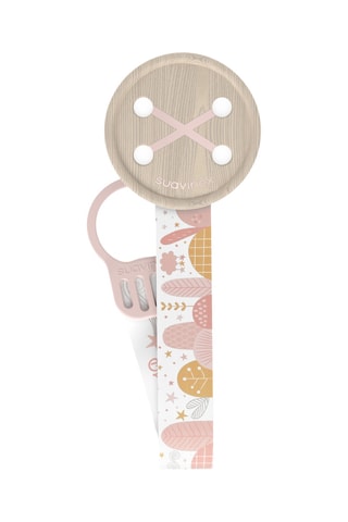 Fixador de chupetas - Rosa e branco