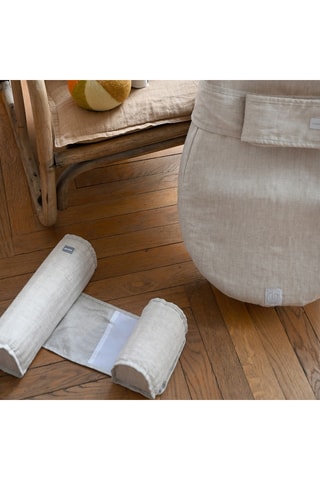 Almofada de apoio para bebé em linho - 32 x 33 x 9 cm - Toupeira