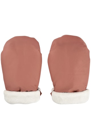 Moufles poussettes - Rouge brique et blanc