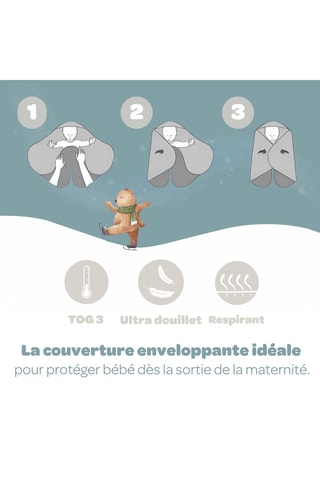 Couverture Babynomade® - Ciel - De 0 à 6 mois - 63 x 36 x 3 cm