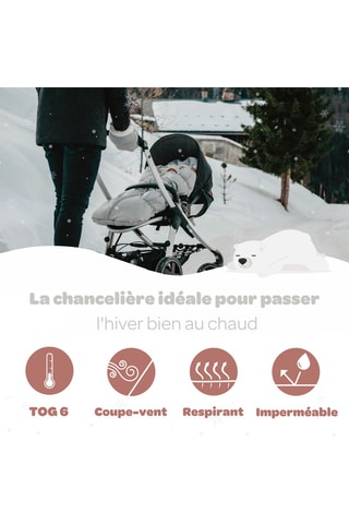 Chancelière - Gris chiné - Dès 6 mois - 102 x 42 x 8,5 cm