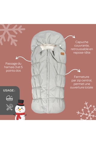 Chancelière - Gris chiné - Dès 6 mois - 102 x 42 x 8,5 cm