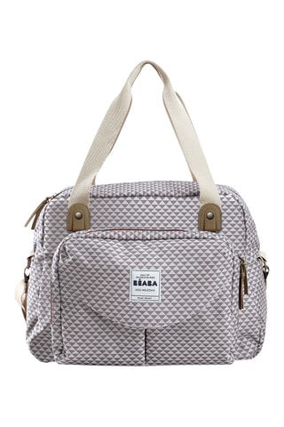 Sac à langer et pochette repas isotherme - 44 x 26 x 30,5 cm - Gris clair et corail