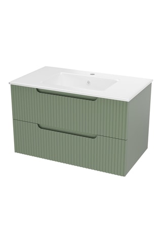 Mueble de cuarto de baño de 2 cajones - Oliva - 81 x 50,5 x 46,5 cm