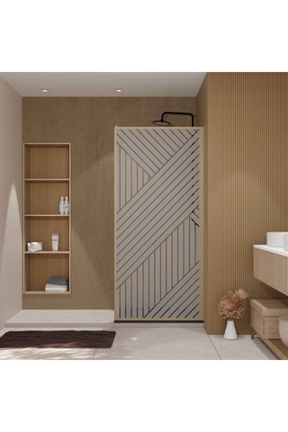 Mampara de ducha - Marrón - 90 x 200 cm