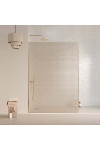 Mampara de ducha - Dorado - 140 x 200 cm