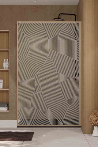 Mampara de ducha Japandi - Dorado - 200 x 120 cm