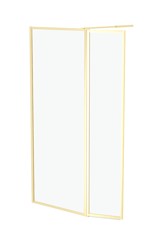 Mampara de ducha Edge - Dorado - 200 x 120 cm