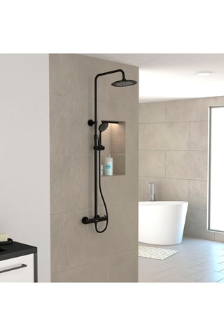 Columna de ducha termoplástica Arty - Negro - 133 x 28 x 52 cm