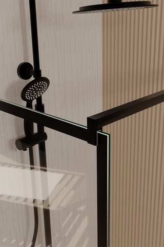 Mampara de ducha Bricks - Negro - 195 x 140 cm