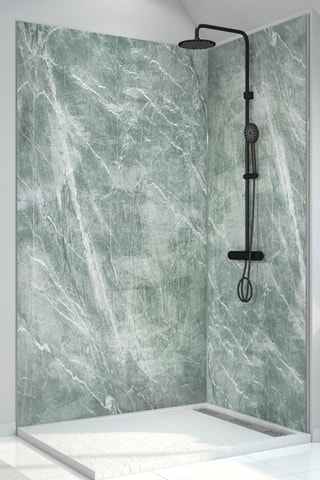 Panel de pared de ducha Stone'it con perfiles - Verde - 120 x 210 cm