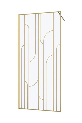 Mampara de ducha italiana - Transparente y dorado - 90 x 195 cm