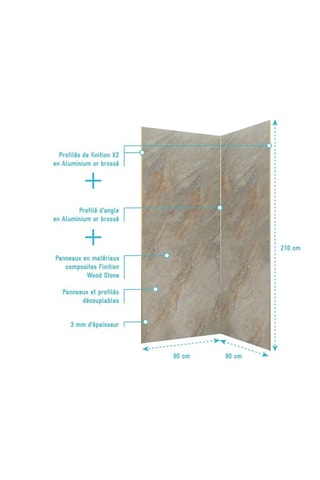 2 paneles murales Homestone - Marrón