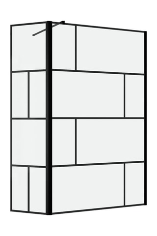Mampara de ducha y panel giratorio - 
Transparente y negro