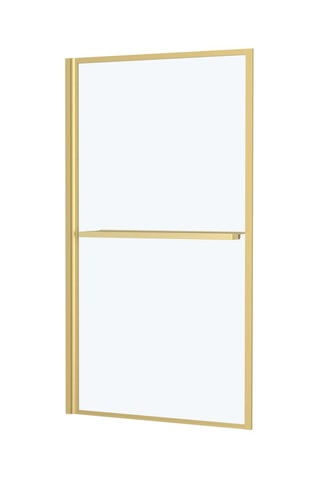 Mampara de bañera Golden Edge Shelf - Dorado - 130 x 75 cm
