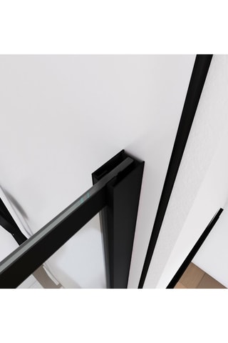 Mampara de ducha italiana - Transparente y negro - 140 x 195 cm