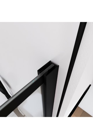 Mampara de ducha italiana - Transparente y negro - 90 x 195 cm