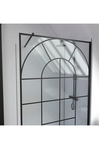 Mampara de ducha italiana - Transparente y negro - 120 x 195 cm