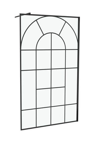 Mampara de ducha italiana - Transparente y negro - 120 x 195 cm