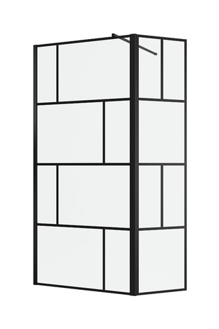 Mampara de ducha de vidrio con panel giratorio Dark Blocks - 80 + 40 x 195 cm