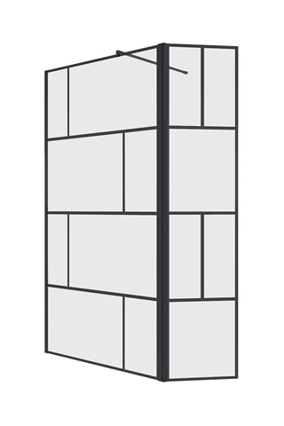 Mampara de ducha de vidrio con panel giratorio Dark Blocks - 100 + 40 x 195 cm